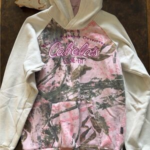 Cabela's Pink and Cream Camouflage Sweatshirt